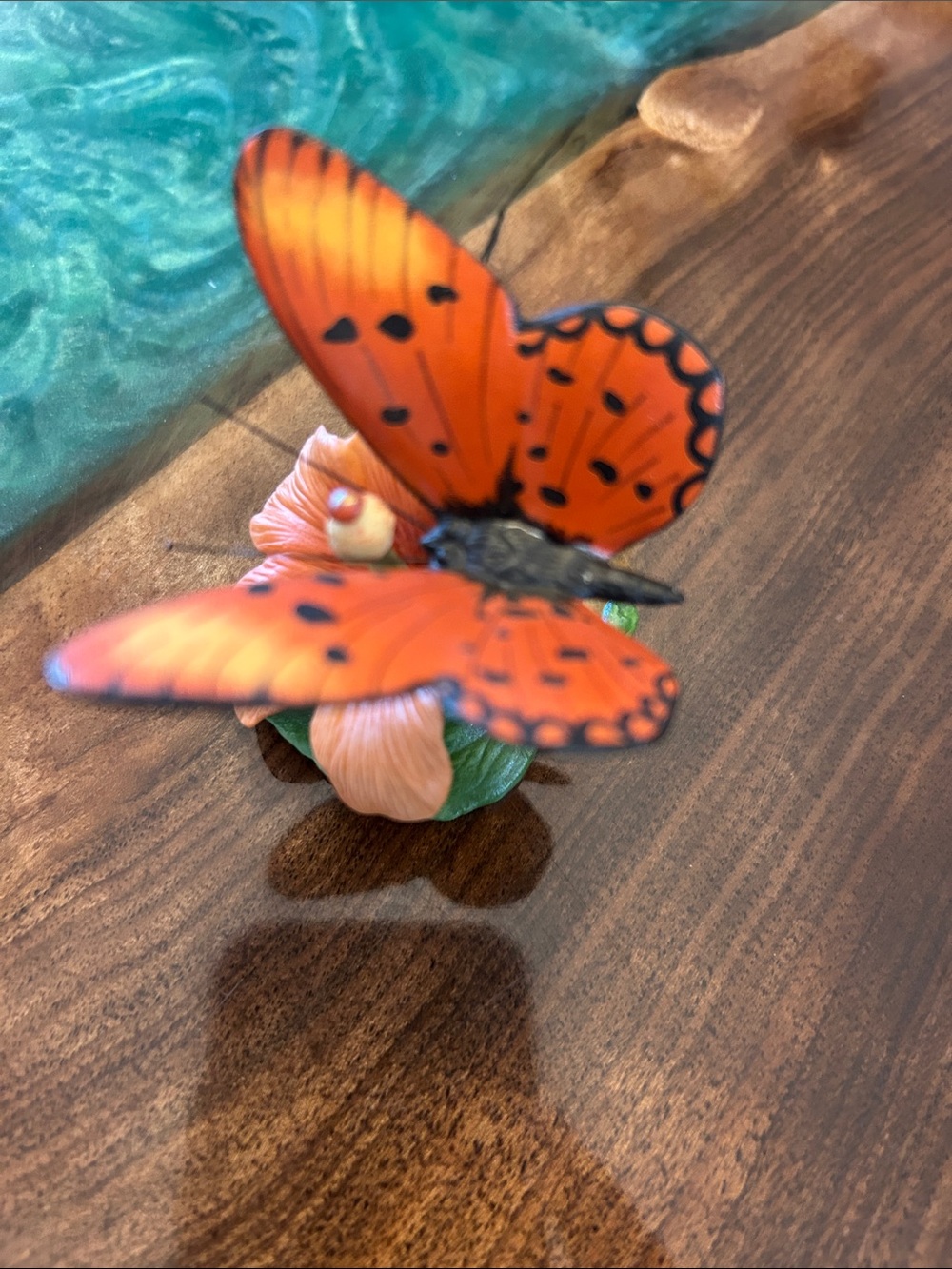 Franklin Mint Orange Gulf Fritillary Butterfly #vintage #butterfly Hibiscus